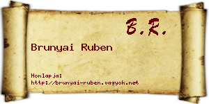 Brunyai Ruben névjegykártya